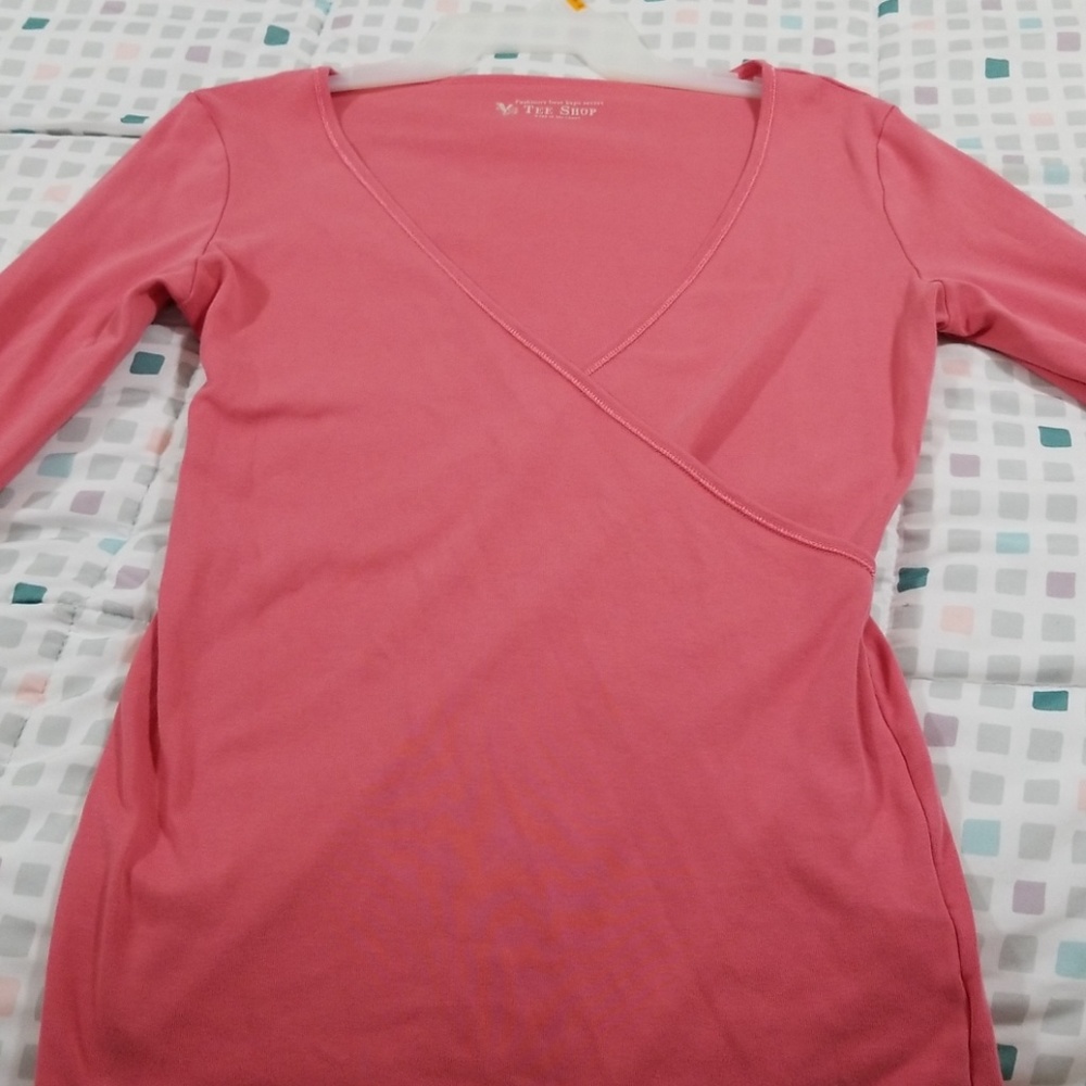 Victoria Secret Tee Shop Wrap Top